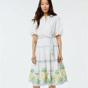 NWT Roller Rabbit Embroidered Valonia Dress with Pineapples, XXS